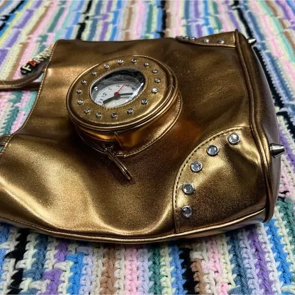 y2k Far Nine Bronze Clock Purse - Picture 3 of 12